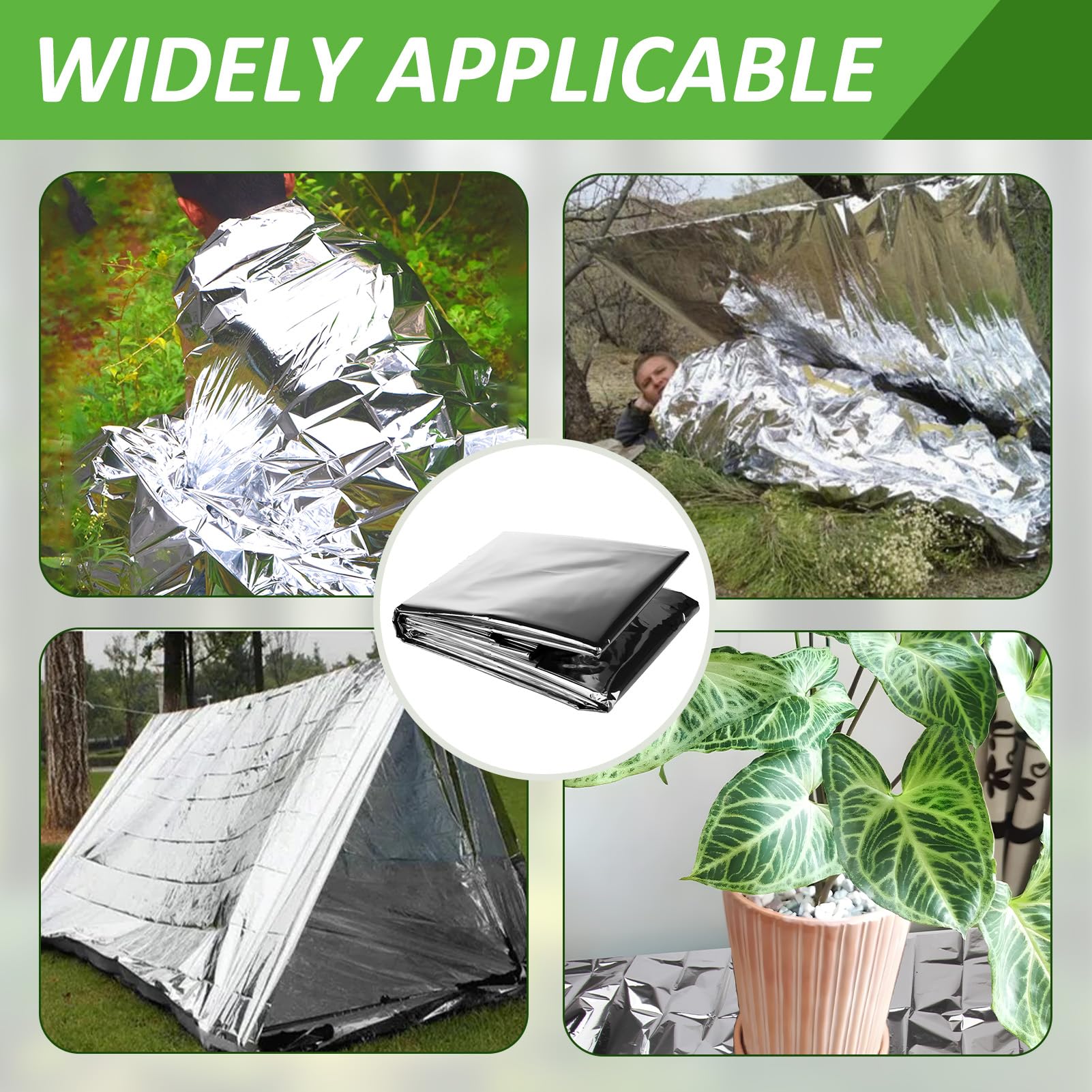 2 pellicole riflettenti per piante, 210 x 130 cm, argento riflettente, pellicola in PETP, resistente al calore, pellicola per serra, resistente ai raggi UV, per giardino, serra, luce