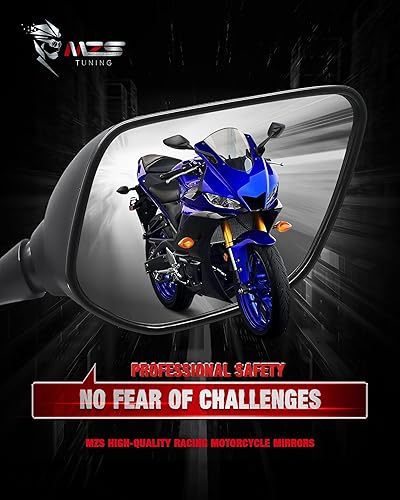 Miniatura 2 de MZS Espejos retrovisores de motocicleta de carreras, espejo retrovisor ajustable, accesorios negros compatibles con YZF R3 R25 YZF-R3 YZF-R25