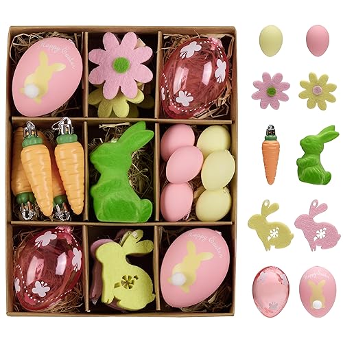 DecorbyHannah Easter Eggs Decorations, 24ct Small Easter Tree Ornaments for