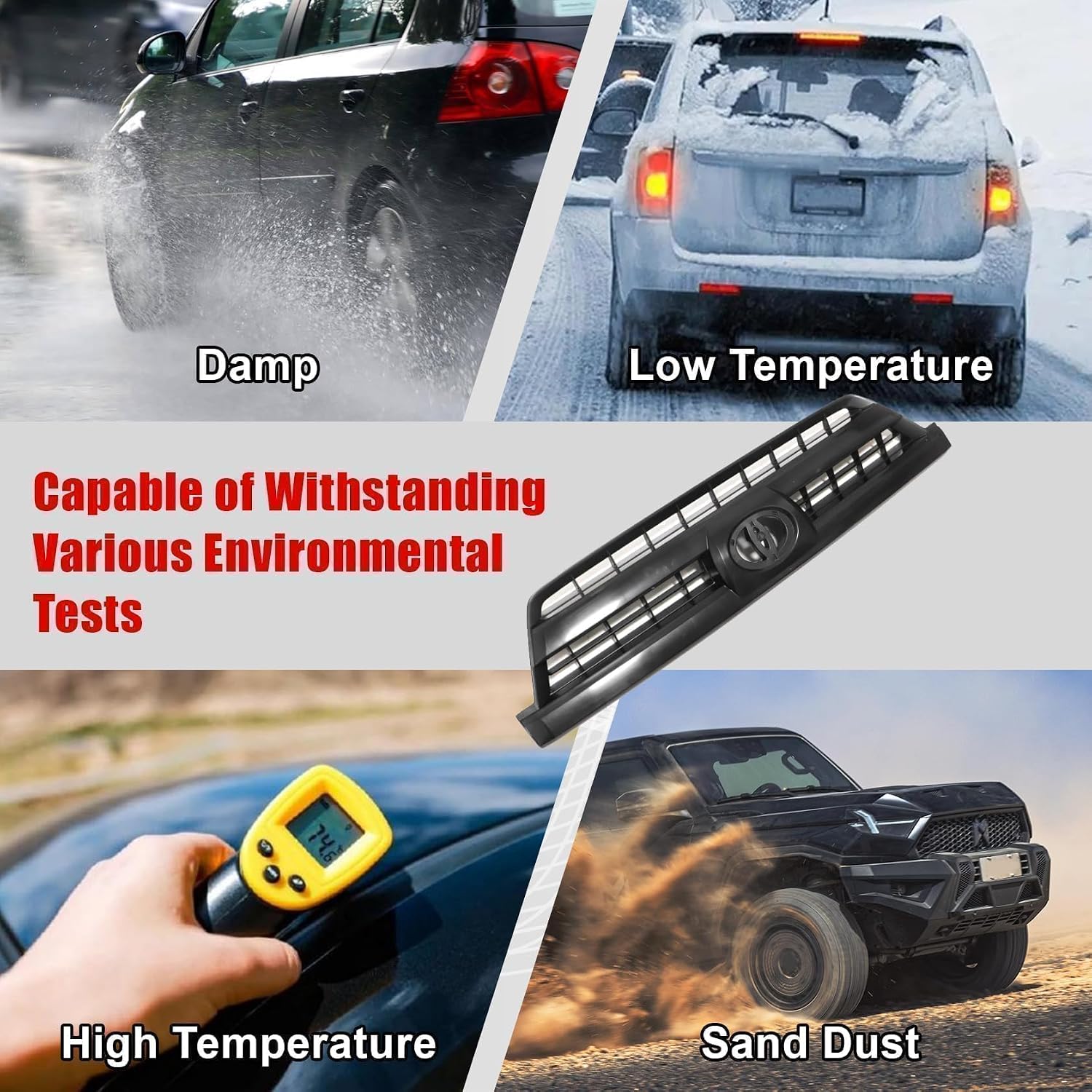 FZJDSD Black Front Upper Bumper Grille 5310035860 Compatible with Toyota 4Runner 2003-2005
