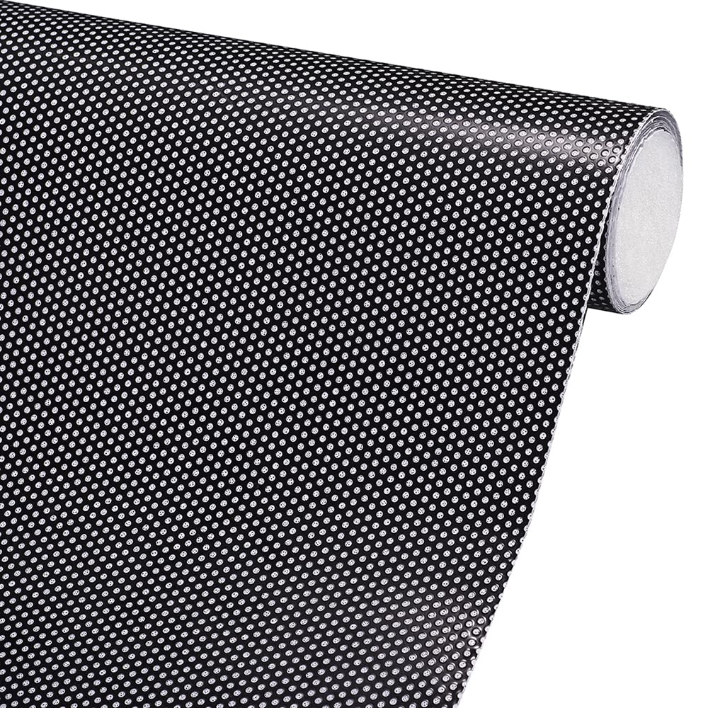 30 * 200 cm,Film pour vitre de Voiture, imprimé de Forme perforée Noire,Film d'intimité en Vinyle perforé à Sens Unique Noir pour fenêtre Bureau avec Couteau à découper et 2 grattoirs