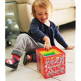TOWO Wooden Stacking Boxes-Nesting and Sorting Cups Numbers Alphabet Animals Blocks for Toddlers-Stacking Cubes Educational Toys for 2 Years Old Montessori Materials
