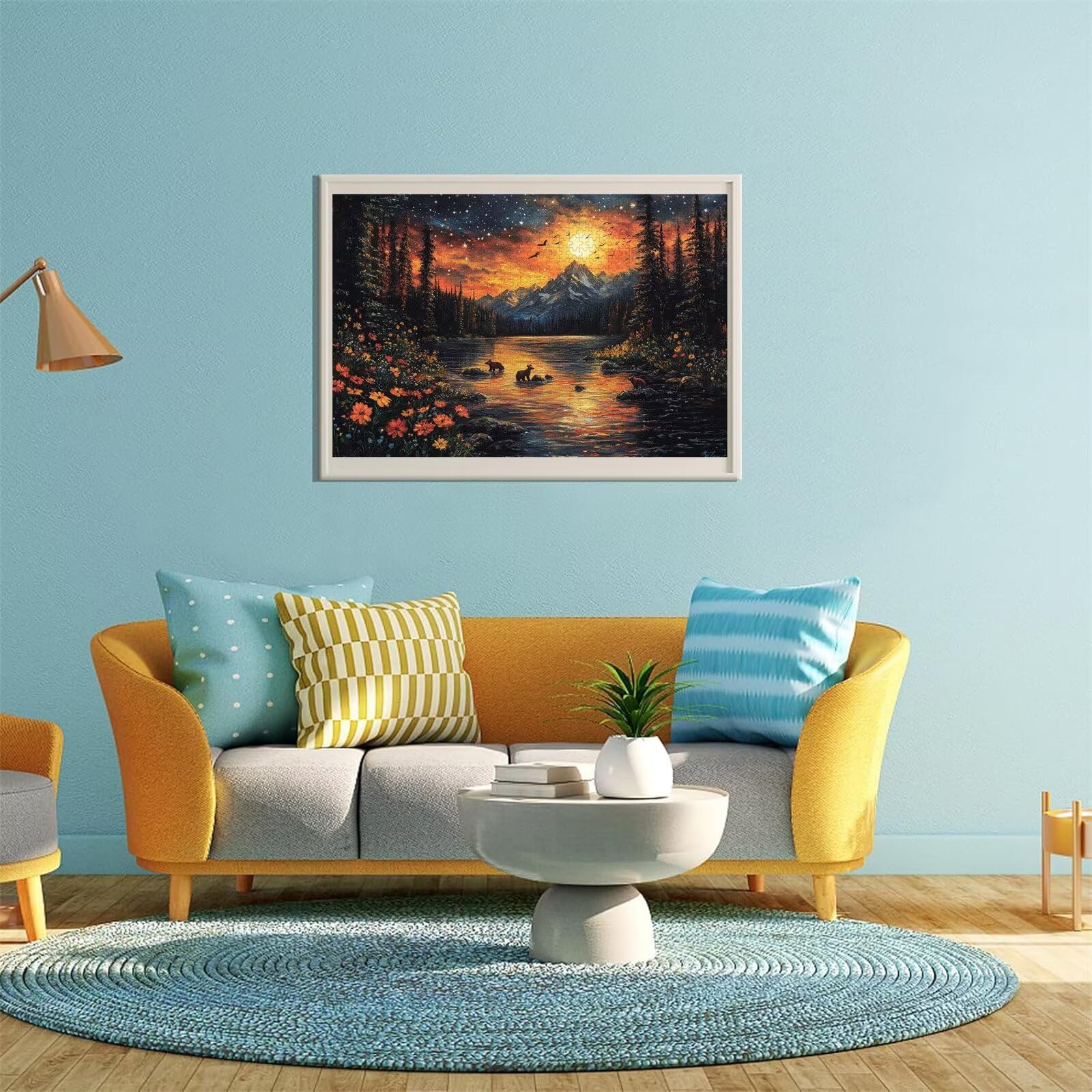 Mond Puzzle für Erwachsene Kinder Anspruchsvoll 5000 Teile Impossible Klassische Puzzles Schwer Sternenhimmel ab 8 9 10 Jahre für Mädchen Jungen Jigsaw Kunst Educa, für Geschenke 105x156cm t-995