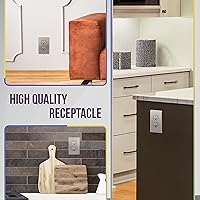 Vista 40 de ENERLITES Elite Series Duplex Receptacle with Screwless Wall Plate, Residential Grade Duplex Outlet, Tamper-Resistant, Grounding, 15A 125V, UL Silver