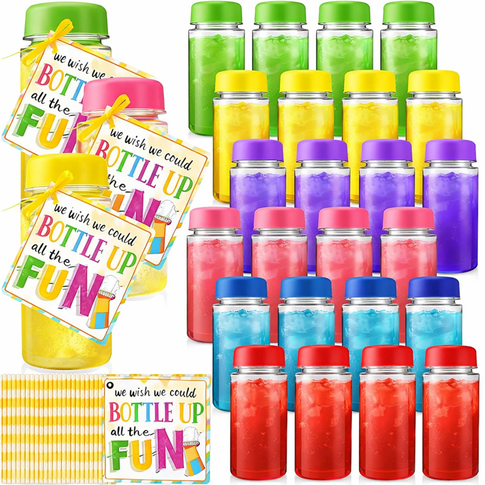 Sunnychicc 24 Pcs Water Bottles End of School Year Student Gifts from Teacher Sports Water Bottles Bulk with Handle Summer Graduation Gifts Cards for Summer School Classroom Prizes Party Supplies