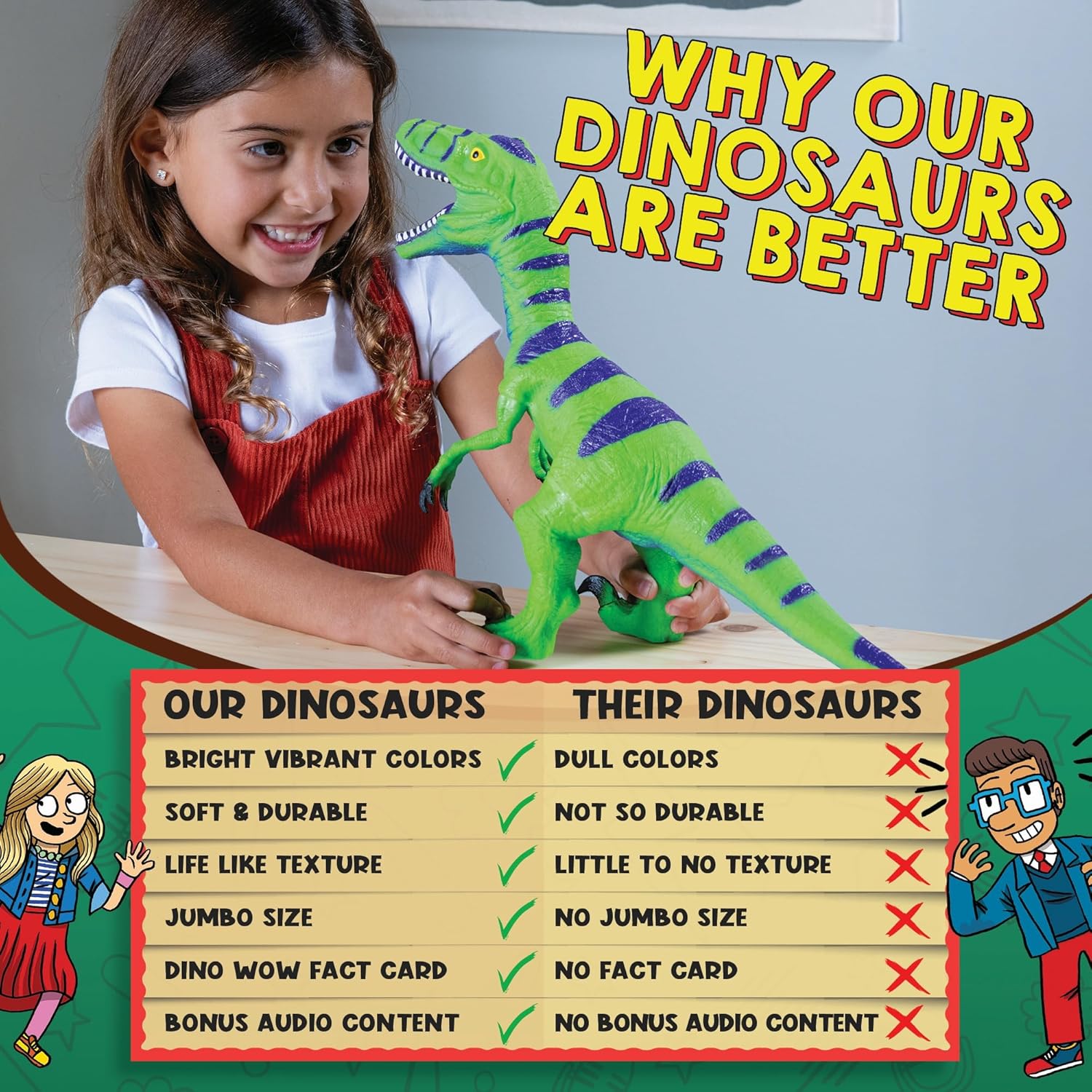 Wow in The World Soft Jumbo Velociraptor | Kids Play Dinosaur | Learning Through Play | Includes Dinosaur Toy and Fun Fact Card