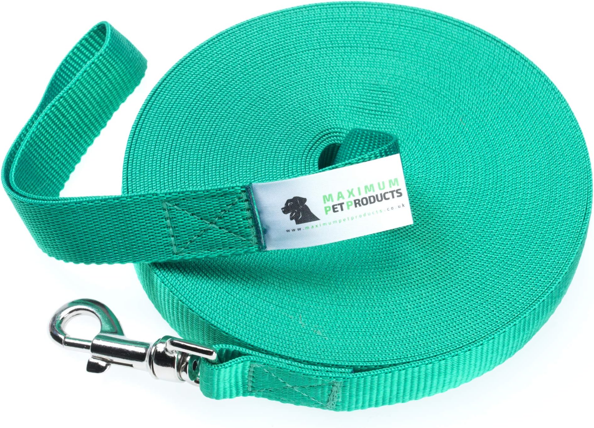 Dog & Horse Training Lunge Lead. 25mm - 1" Wide. Very Strong (Green) 65ft/20m