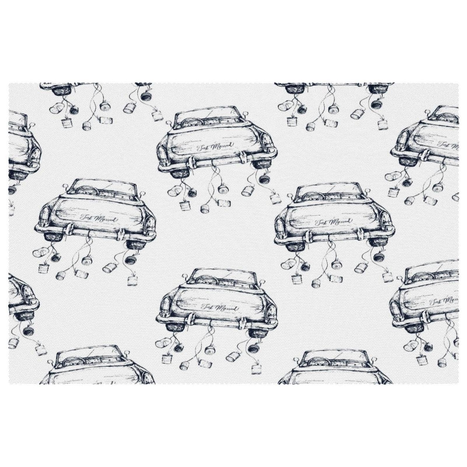 Set de table voiture cabriolet vintage grand format thermorésistant lot de 6 pièces