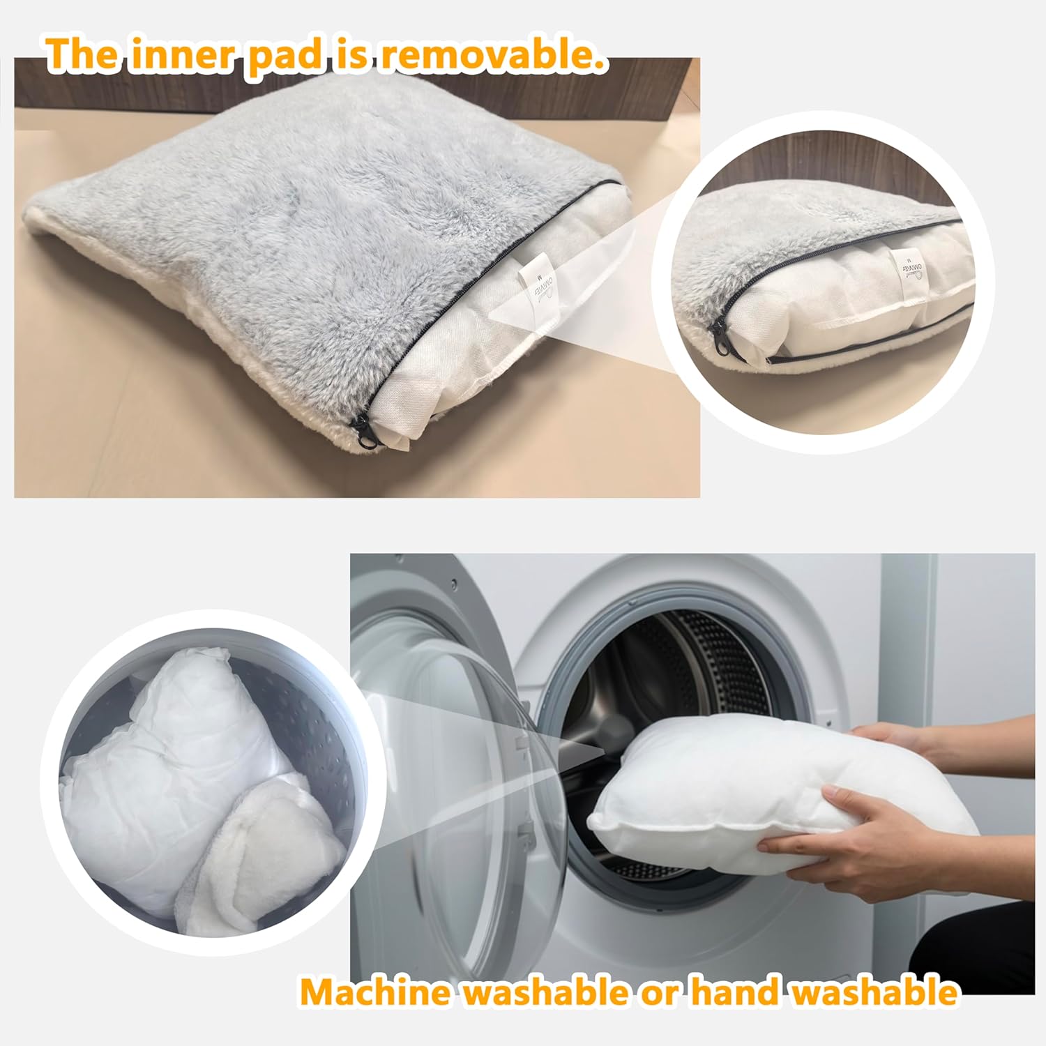 cat Bed cave-cat beds for Indoor Cats,Soft and Comfortable Cute Pet Bed，cat House,with Removable Washable Cushioned Pillow,Enclosed cat Bed,Kitty pet hut、Hideaway,Small Large Dog Tent (Grey)