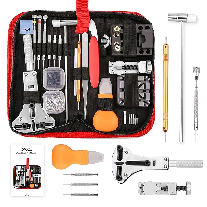 XOOL 151 PCS Watch Repair Kit Professional Spring Bar Tool Set,Watch