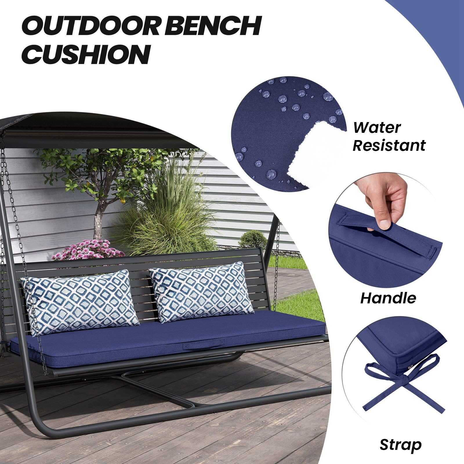 Porch Swing Outdoor Bench Cushion 42 X 18 Patio Bench FUNHOME