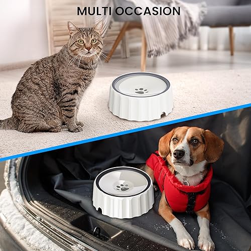 Miniatura 7 de Cuenco de agua para perros, sin derrames, dispensador de gran capacidad, antideslizante, antisalpicaduras, comedero lento para mascotas, sin goteo,