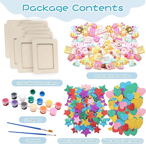 Miniatura 2 de ZYNERY - Paquete de 12 marcos de fotos, kit de manualidades de 7.5 x 5.5 pulgadas, marcos de fotos de madera sin terminar con juego de herramientas