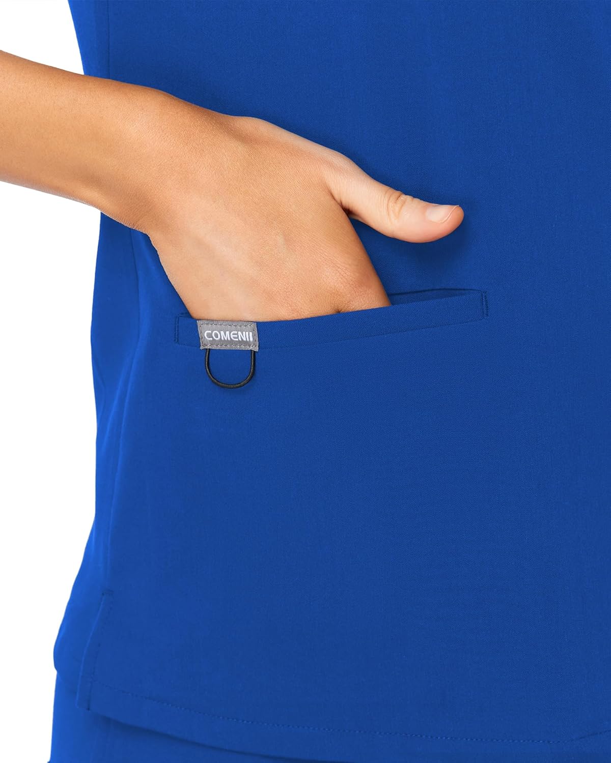 COMENII Scrubs for Women, 3 Pocket V-Neck Tailored Fit Workwear, Anti-Wrinkle Medical Scrub Tops Women-Royal Blue XXL - Image 5