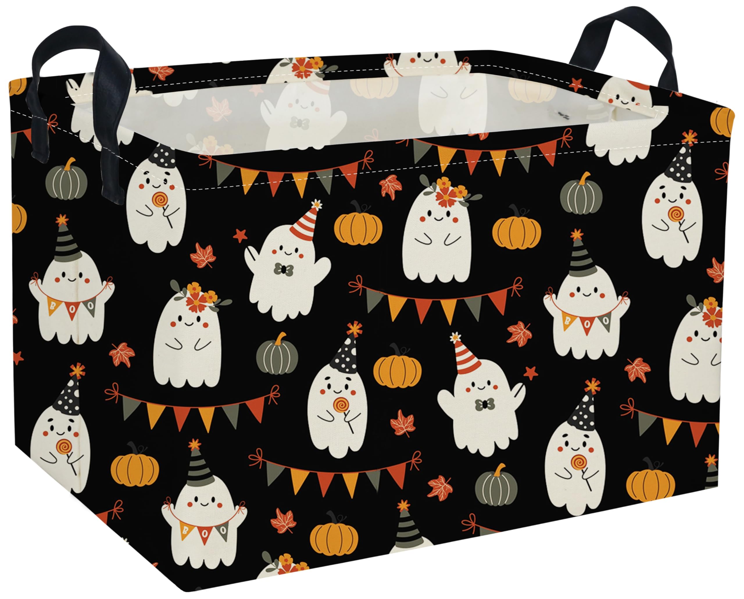 Rectangle Kids Baskets Halloween Basket Cute Storage Bin for Room Decor Gift Basket(Cute Halloween)