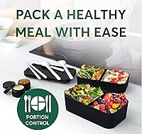 Vista 116 de Umami Bento Lunch Box for Men & Women, Black Lotus, 68 oz