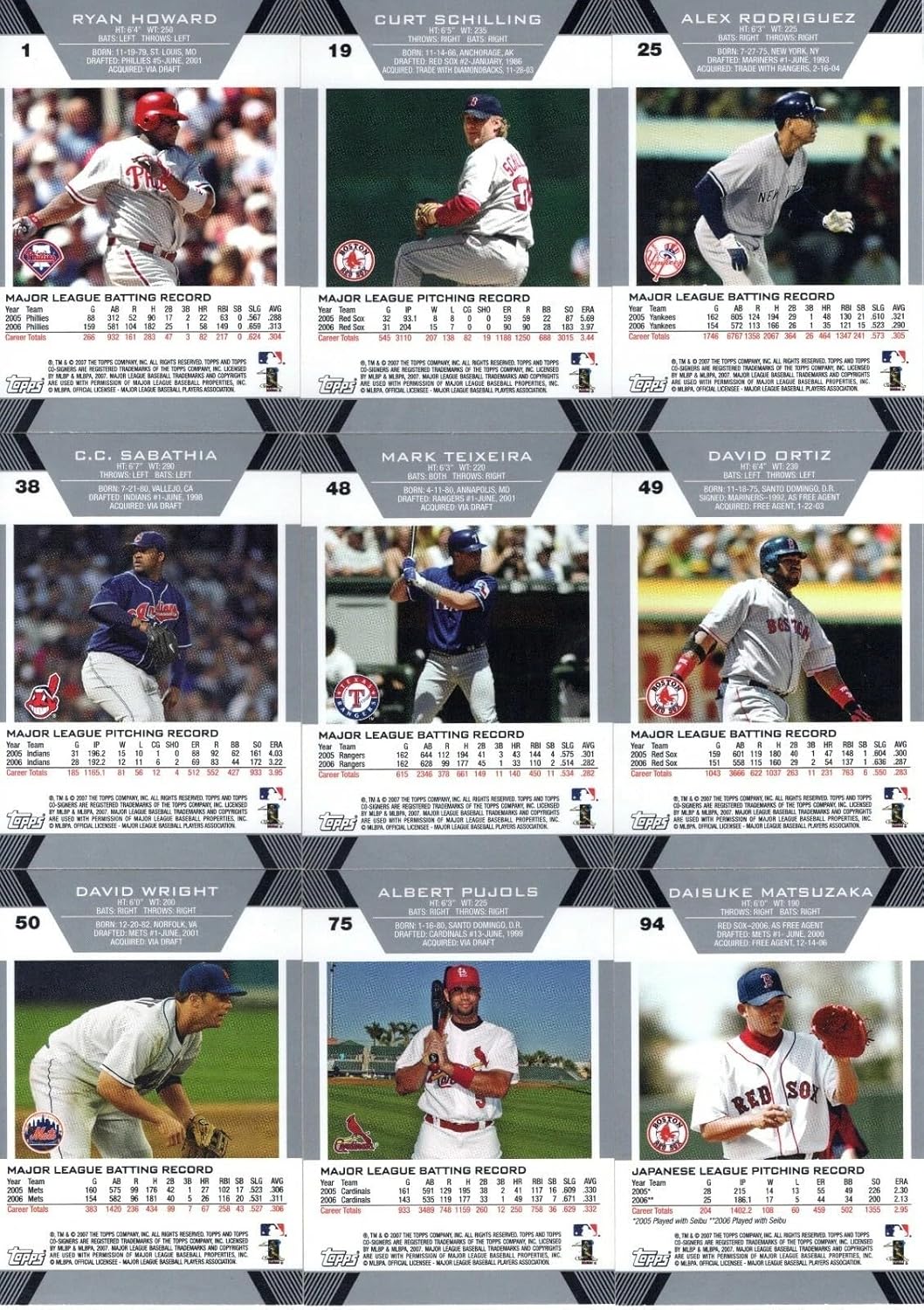 2007 Topps Co Signers Baseball Series Complete Mint 100 Card Set Loaded with Stars, Hall of Famers and Rookie Cards
