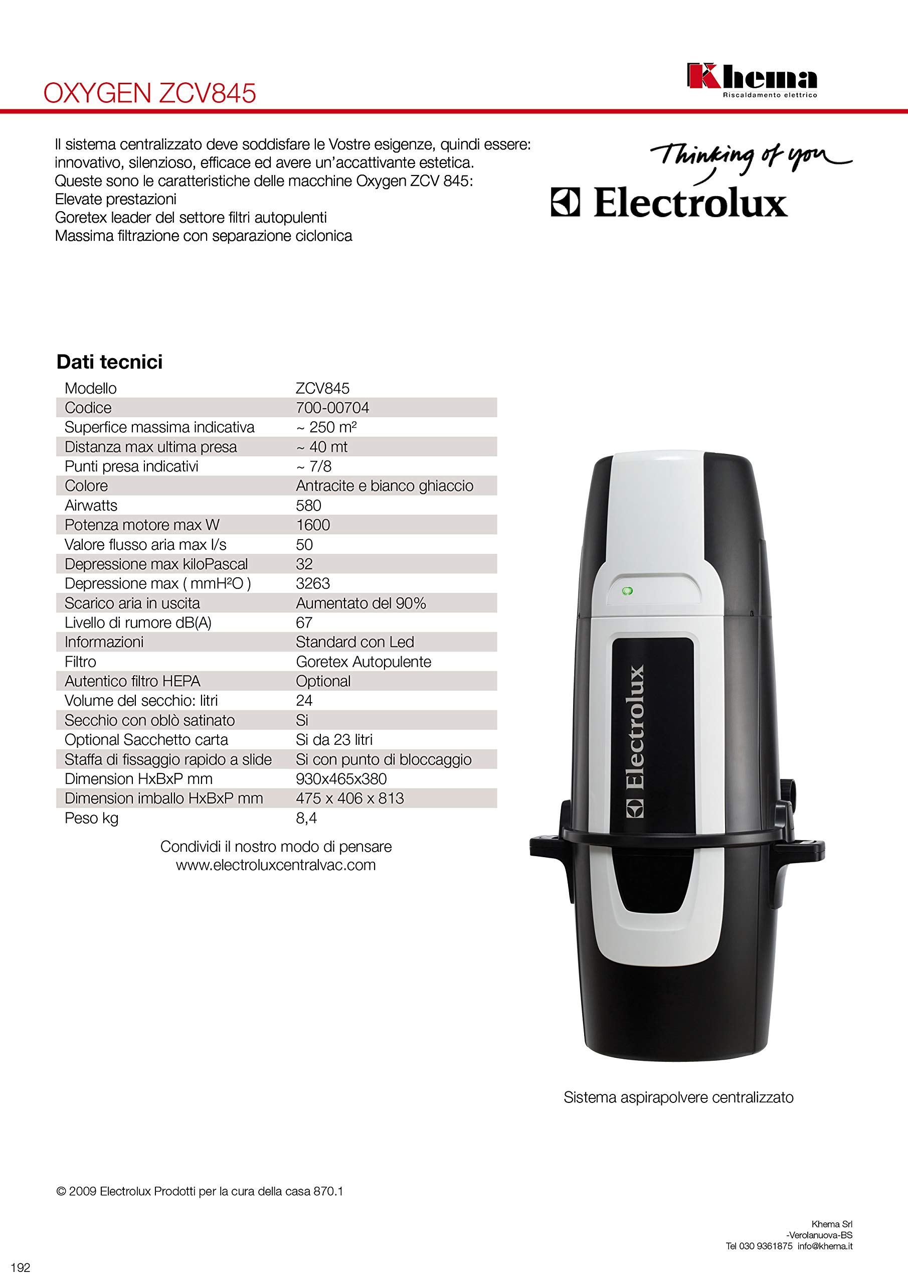 Electrolux ZCV845 + OXIWHT10KIT KIT ACCESSORI 12M