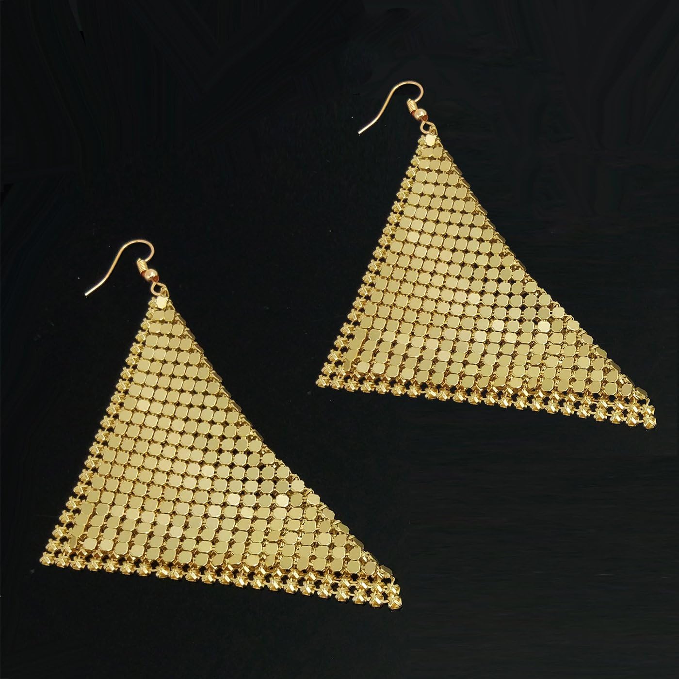 Suyi Trendy Women Earrings Metal Mesh Grid Sequins Tassel Long Drop Dangle Earrings - Image 6
