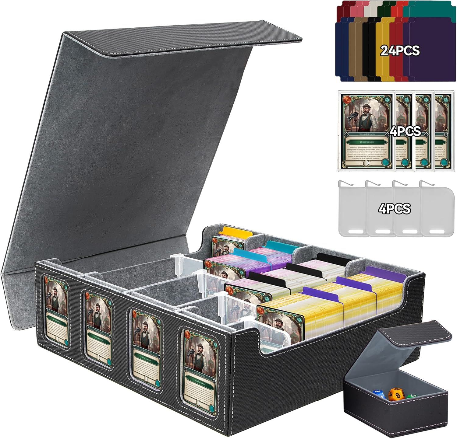 Amazon.com: AIYEONE Trading Card Storage Box, 4-Row Deck Case with ...