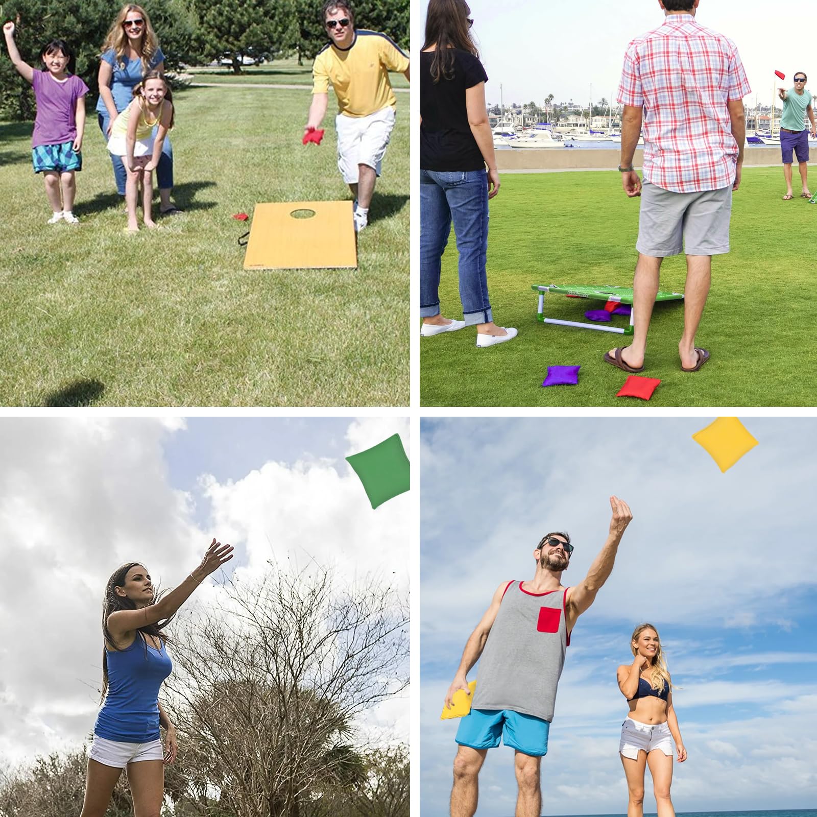 6 Sacs De Cornhole Colorés – Jeu De Lancer Pour Enfants & Adultes | Parfait Pour Fêtes & Extérieur