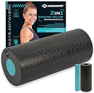 Schildkröt Rodillo de Masaje 2 en 1 | Set de 2 Piezas con Núcleo Extraíble | Dureza Media 60 Shore | Rodillo de Fascia para Recuperación Muscular y Entrenamiento Funcional