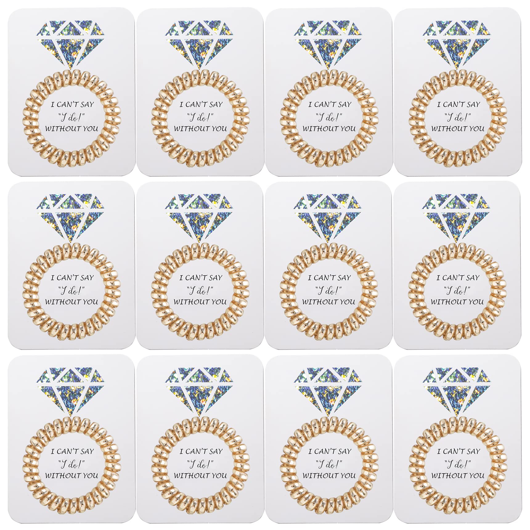 Amazon.com : Bridesmaid Gifts Coil Hair Ties Set of 12, Bridal Shower  Bachelorette Party Favors Scrunchies with Proposal Card,Bridesmaid Proposal  Gifts,Bride Tribe Maid of Honor Gift I Can't Say I Do Without