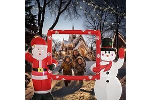 6 FT Christmas Inflatable Frame with Santa Claus and Snowman