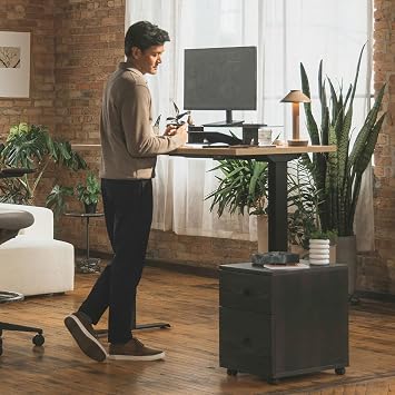 Haworth Perk Standing Desk, Height Adjustable Sit-to-Stand Desk with Programmable Controls, Spacious Computer Desk for Home Office Essentials, Modern Room Decor, Landmark