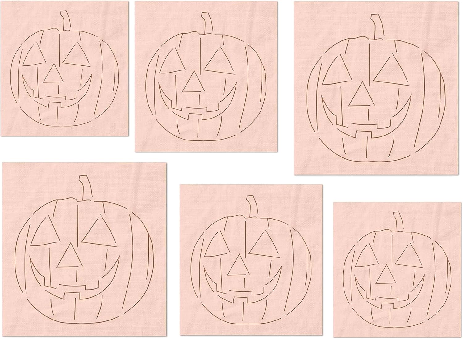 Stencil Stop Smiling Jack O Lantern Pumpkin Stencil - Reusable for DIY Projects, Painting, Drawing, Crafts - 14 Mil Mylar Plastic (2", 3", and 4", 2 Each)