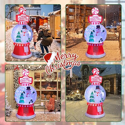 Miniatura 5 de MUMTOP 8FT Snowglobe Inflatable Christmas-Christmas Inflatables Outdoor Decorations - Snowman and Christmas Tree Christmas Inflatable with Led
