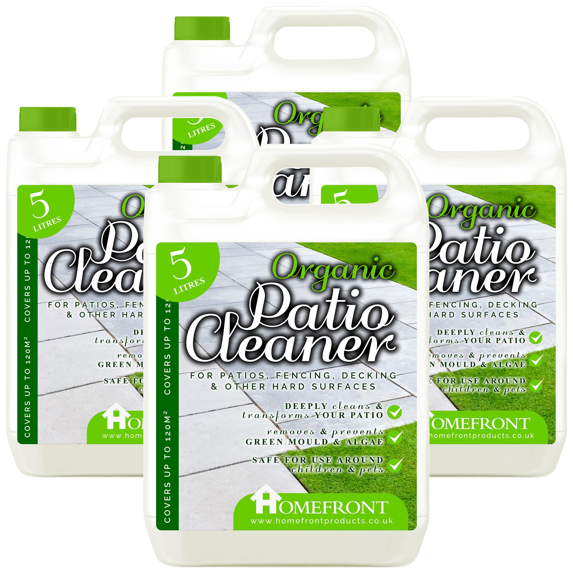Homefront Organic Patio Cleaner Free From Bleach & Harsh Chemicals Useful on Patios Driveways Roofs & Much More Deeply Cleans to Remove Dirt Grime Green Mould Algae 20 Litres