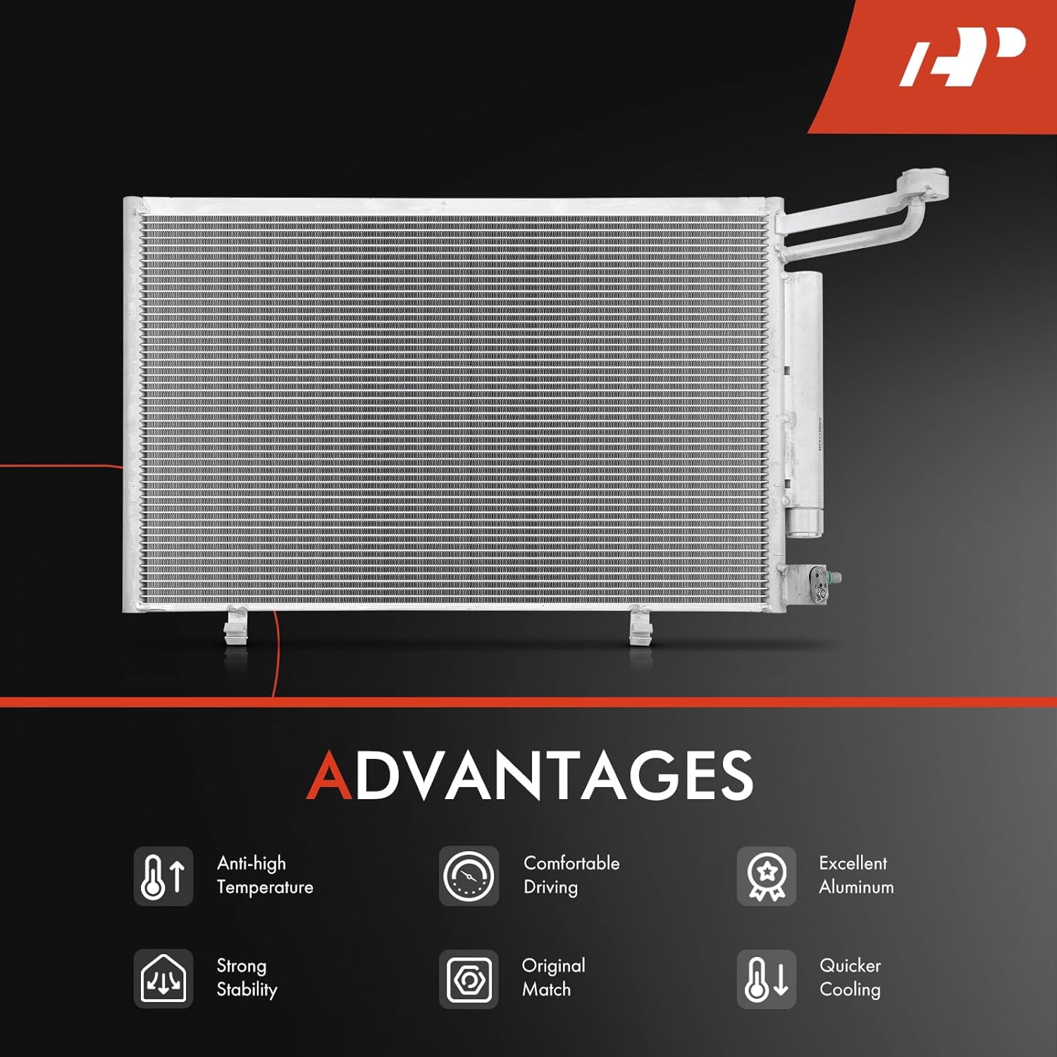 A-Premium Air Conditioning A/C Condenser Compatible with Ford Fiesta 2014-2019 L4 1.6L, Replace# 4919, AV1Z19712A