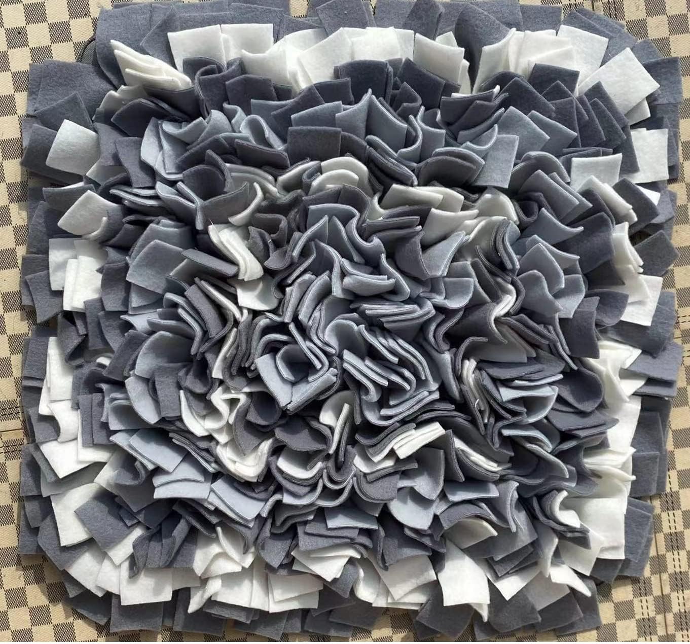 Pet Snuffle Mat Dark Grey Square 50x50cm Large Size Washable Anti-Slip Big Tough Dog Feeding Mat Food Puzzles Sniffing Foraging