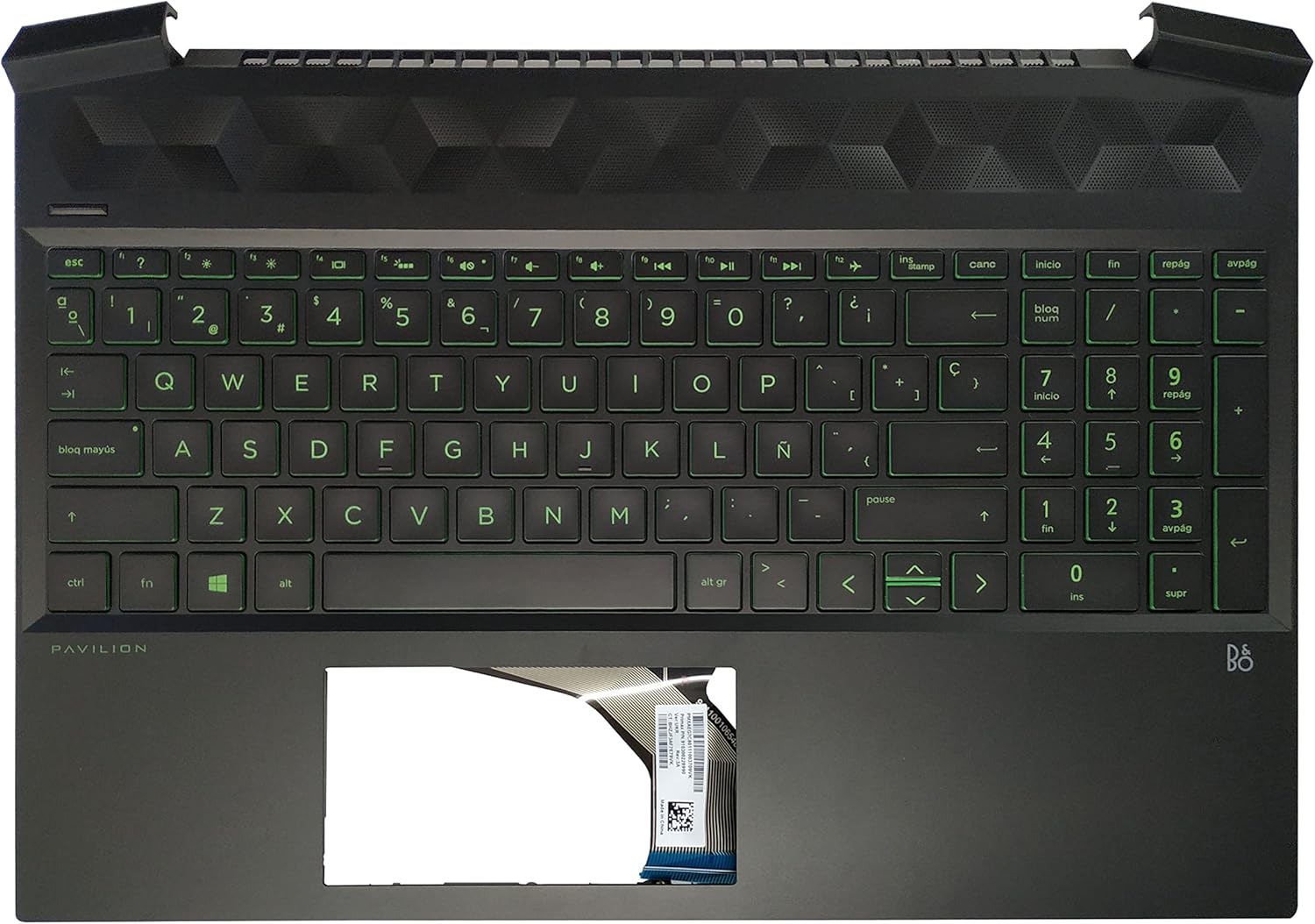 New Backlit Spanish Keyboard for HP Pavilion Gaming 15-EC 15-ec0000 TPN-Q229 with Palmrest Upper Cover Case