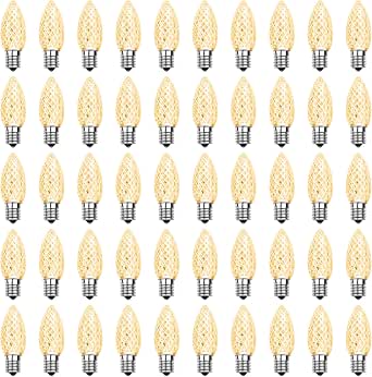 Meconard G40 LED Ersatzbirnen – 50er Pack, 1 Watt, Warmweiß, Bruchsicher Aus Kunststoff, Für E12/C7 Fassungen