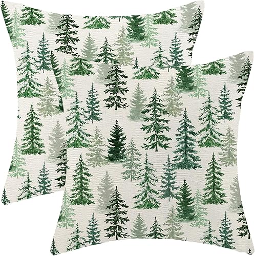 Yxuiyal Fundas de almohada navideñas de 18 x 18 pulgadas, juego de 2 fundas de almohada a cuadros de búfalo negro y rojo para decoración de Navidad,