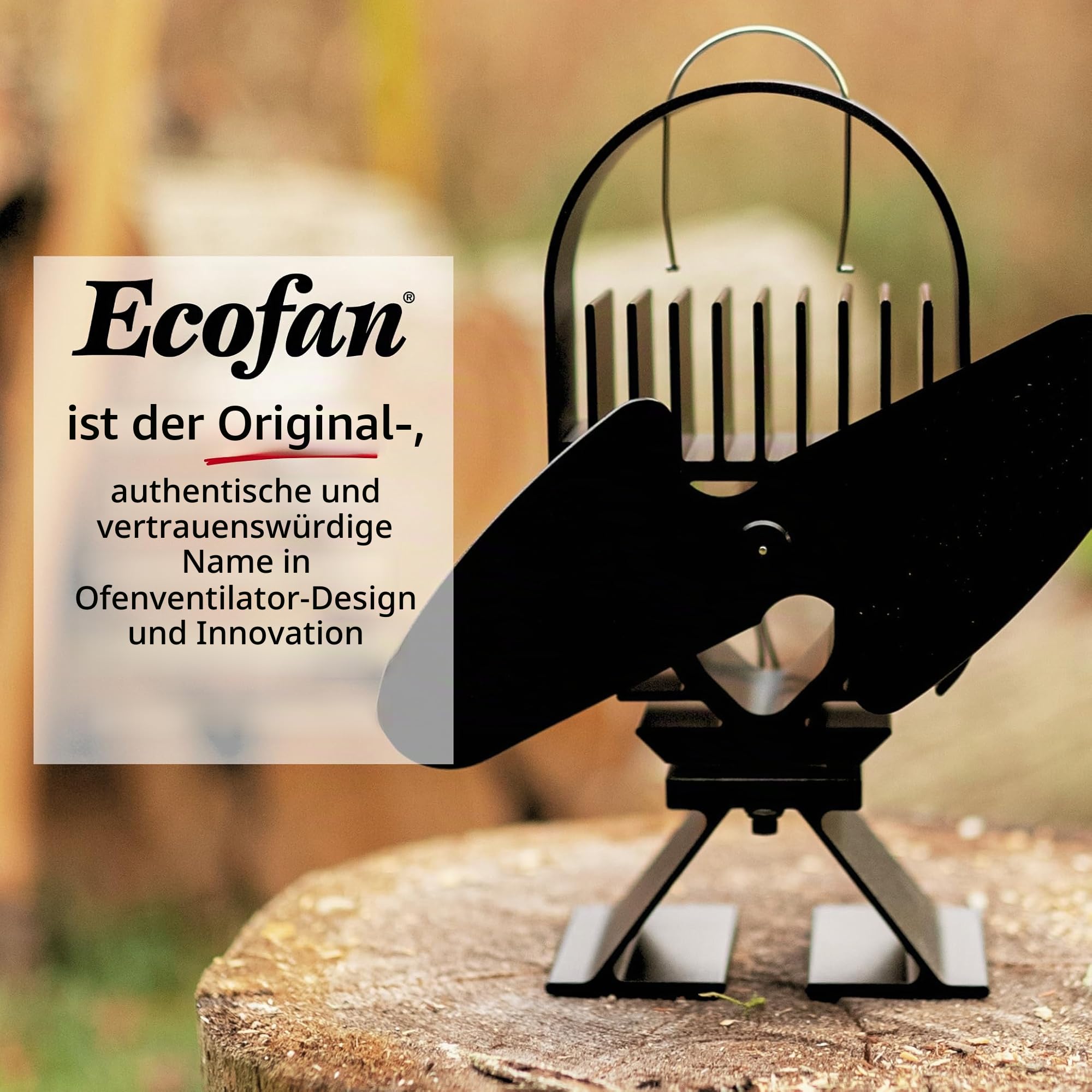 Ecofan AirDeco I Wärmebetriebener Ofenventilator – Niedrigtemperatur-Technologie – Stark 160 CFM - Ideal für Holz-, Gas-, Pellet- & Specksteinöfen – Effiziente Luftzirkulation & Brennstoffeinsparung