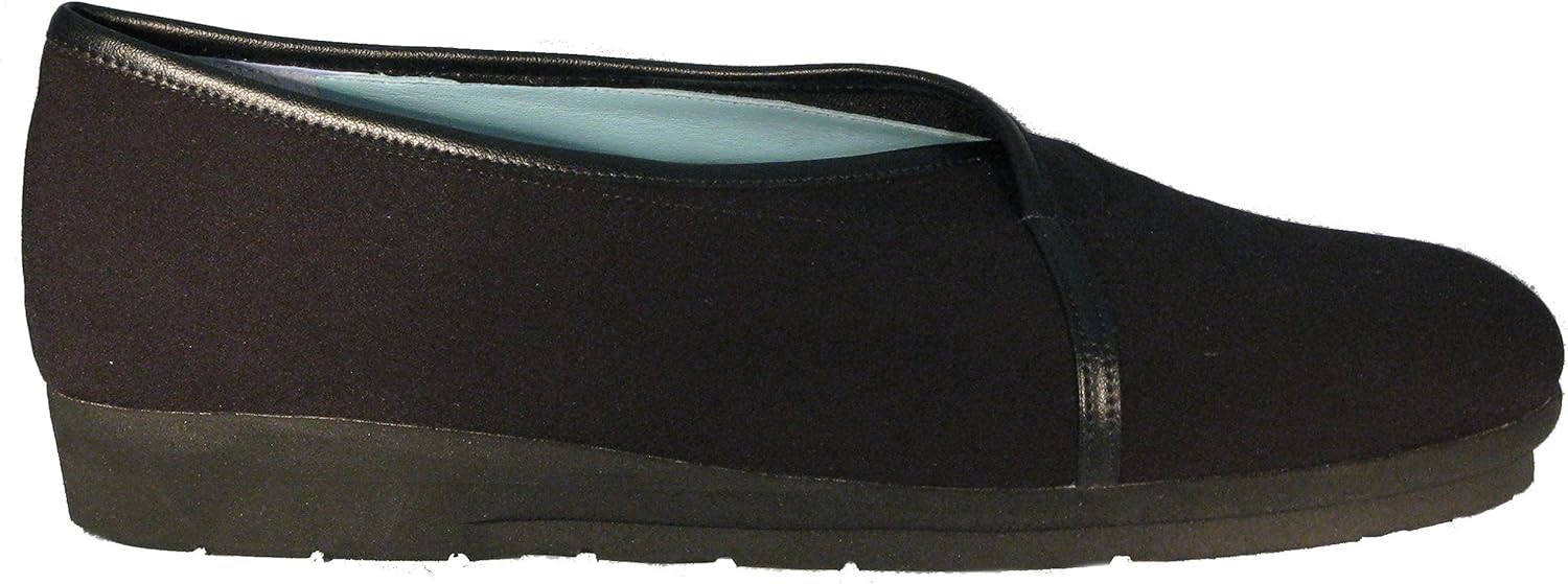 Thierry Rabotin Women's Graff' Slip-On in Black Peach Stretch Fabric