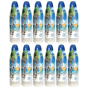 Panama Jack Continuous Spray Sunscreen - SPF 15 Broad Spectrum UVA UVB Protection PABA Paraben Gluten Cruelty Free