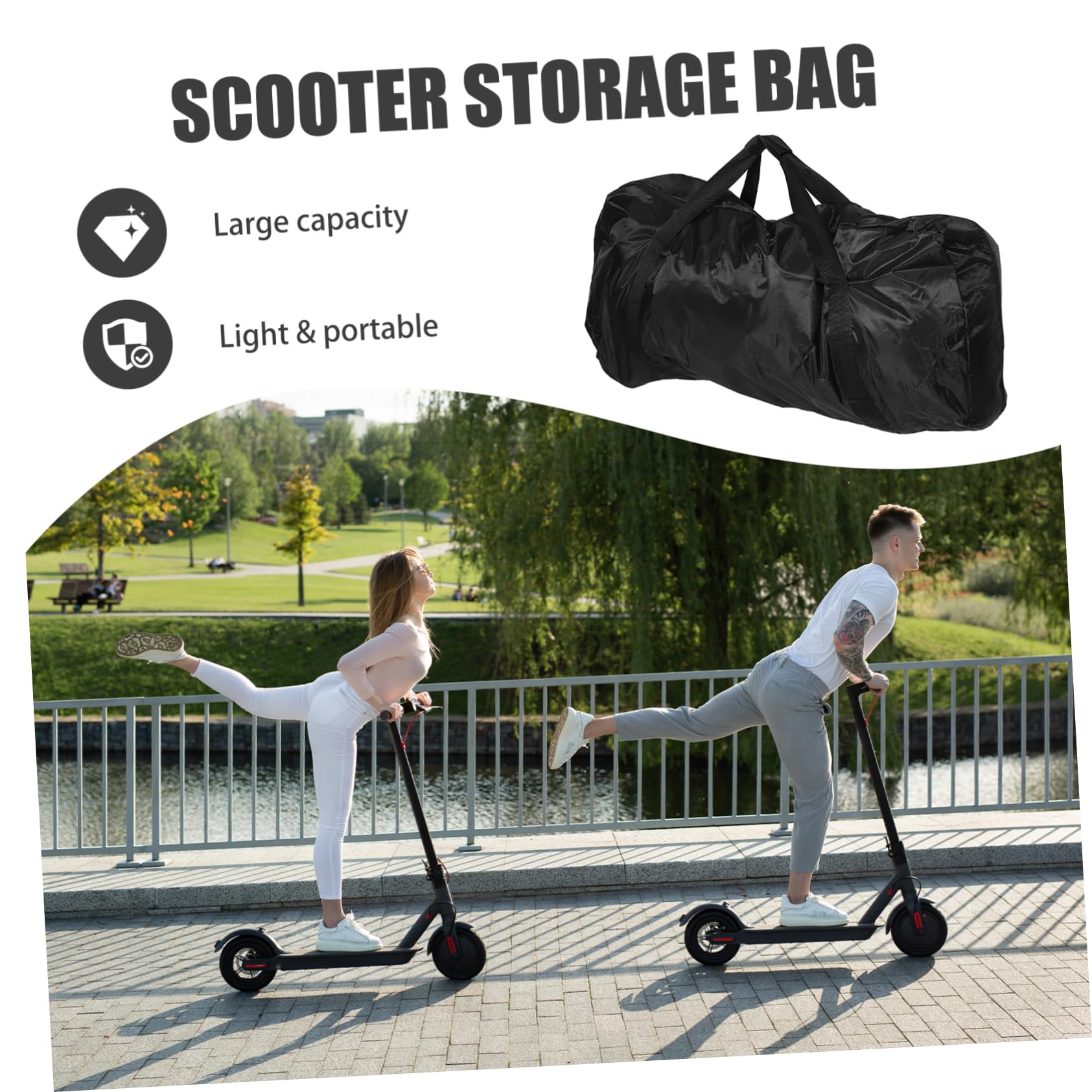 TOYANDONA Sacoche pour Guidon de Trottinette Électrique de Rangement Portable pour Accessoires de Skateboard de Transport pour Outils de Trottinette
