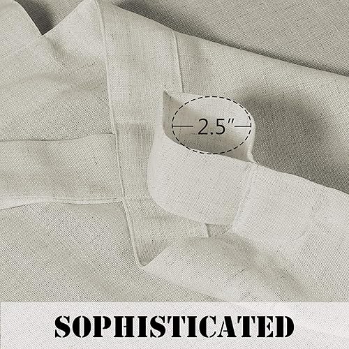 Miniatura 5 de Cortinas de lino para sala de estar, decoración para el hogar, con pestaña superior, privacidad añadida, ahorro de energía, filtro de luz,