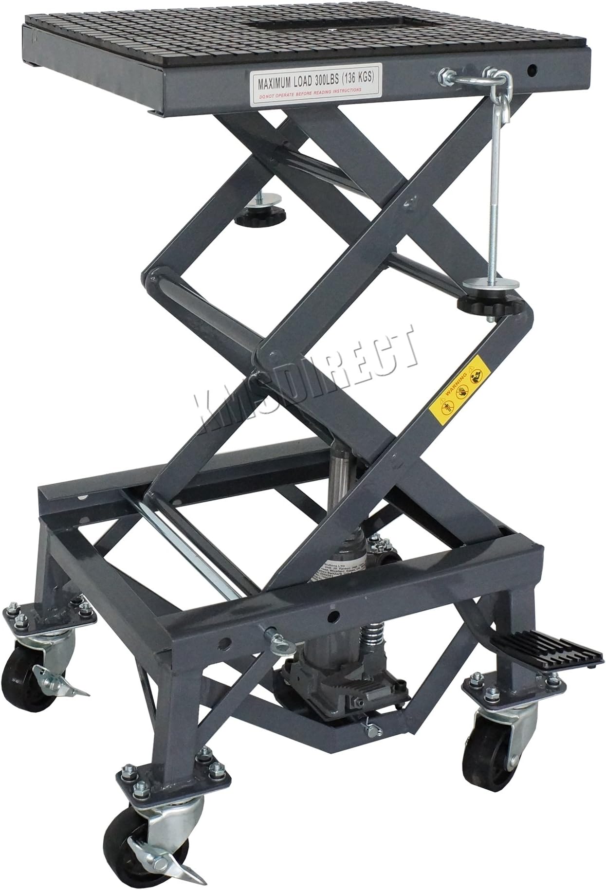 Motorbike Hydraulic Scissor Lift with Wheels 136kg 300lbs MAX 870mm MAX 350mm MIN