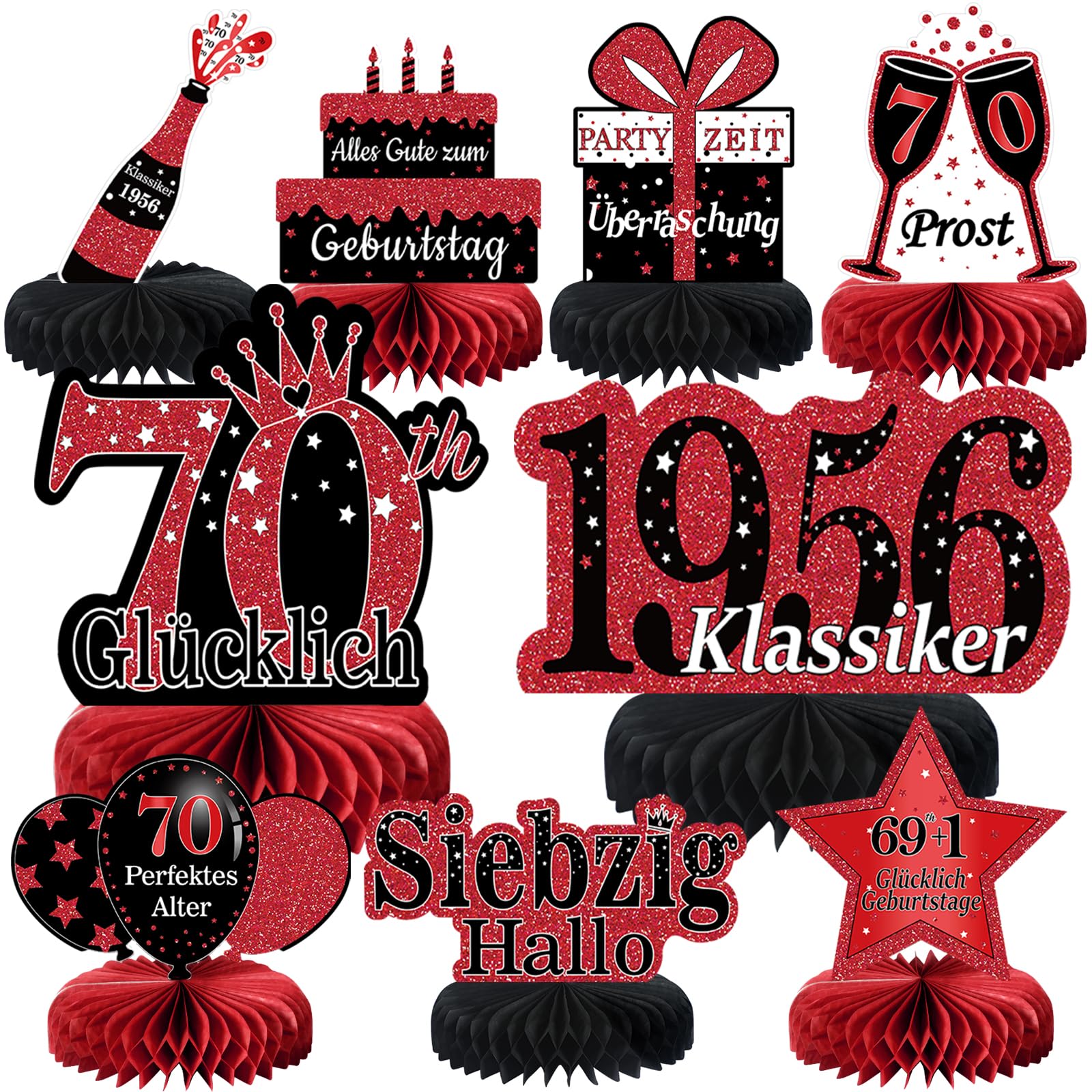 9 STK Tischdeko Geburtstag（Deutsche）
