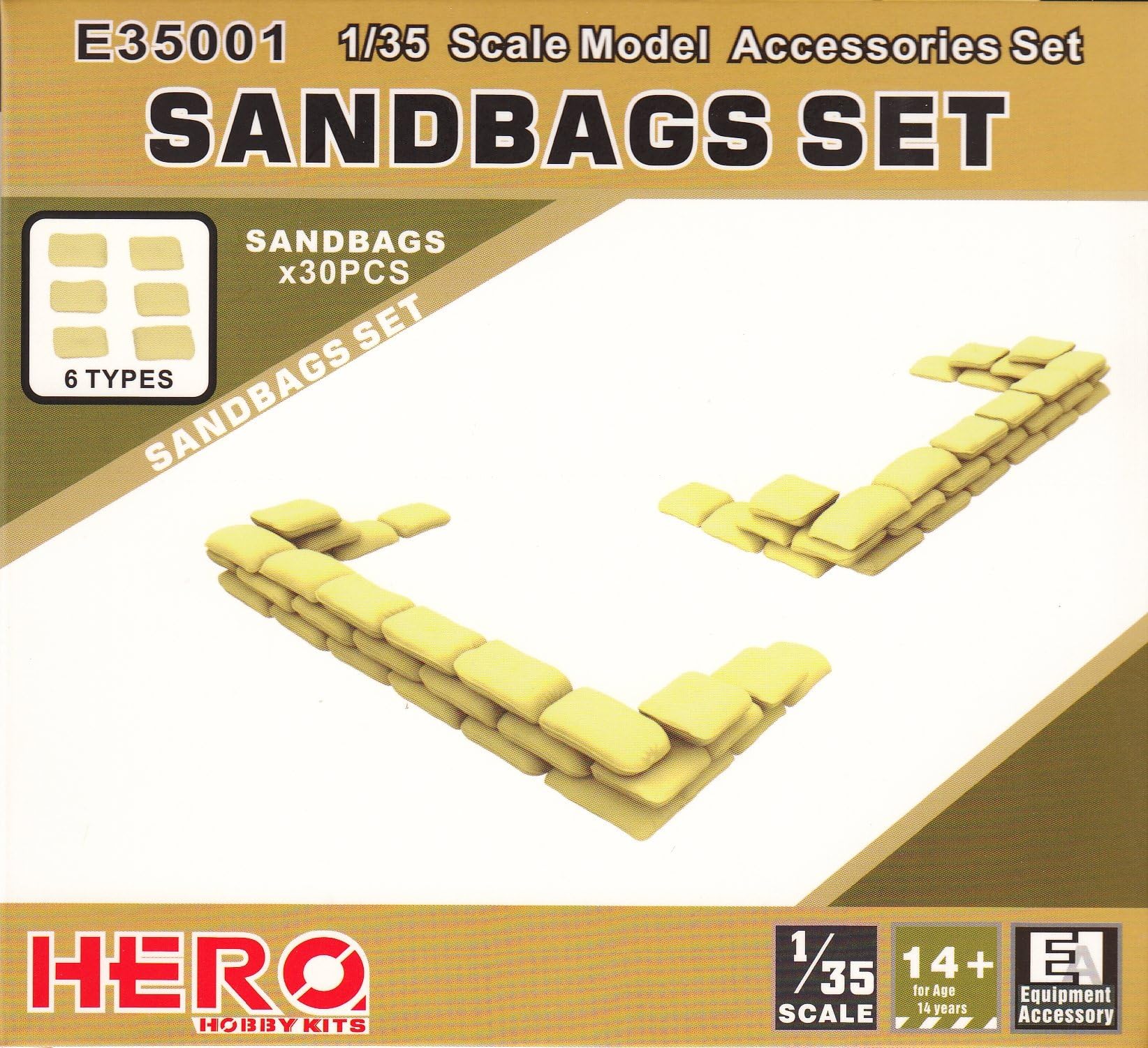 HHKE35001 1:35 Hero Hobby Kits Accessories - Sandbag Set [MODEL KIT ACCESSORY]