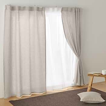 Amazon｜無印良品 麻平織ノンプリーツカーテン ・幅100×丈