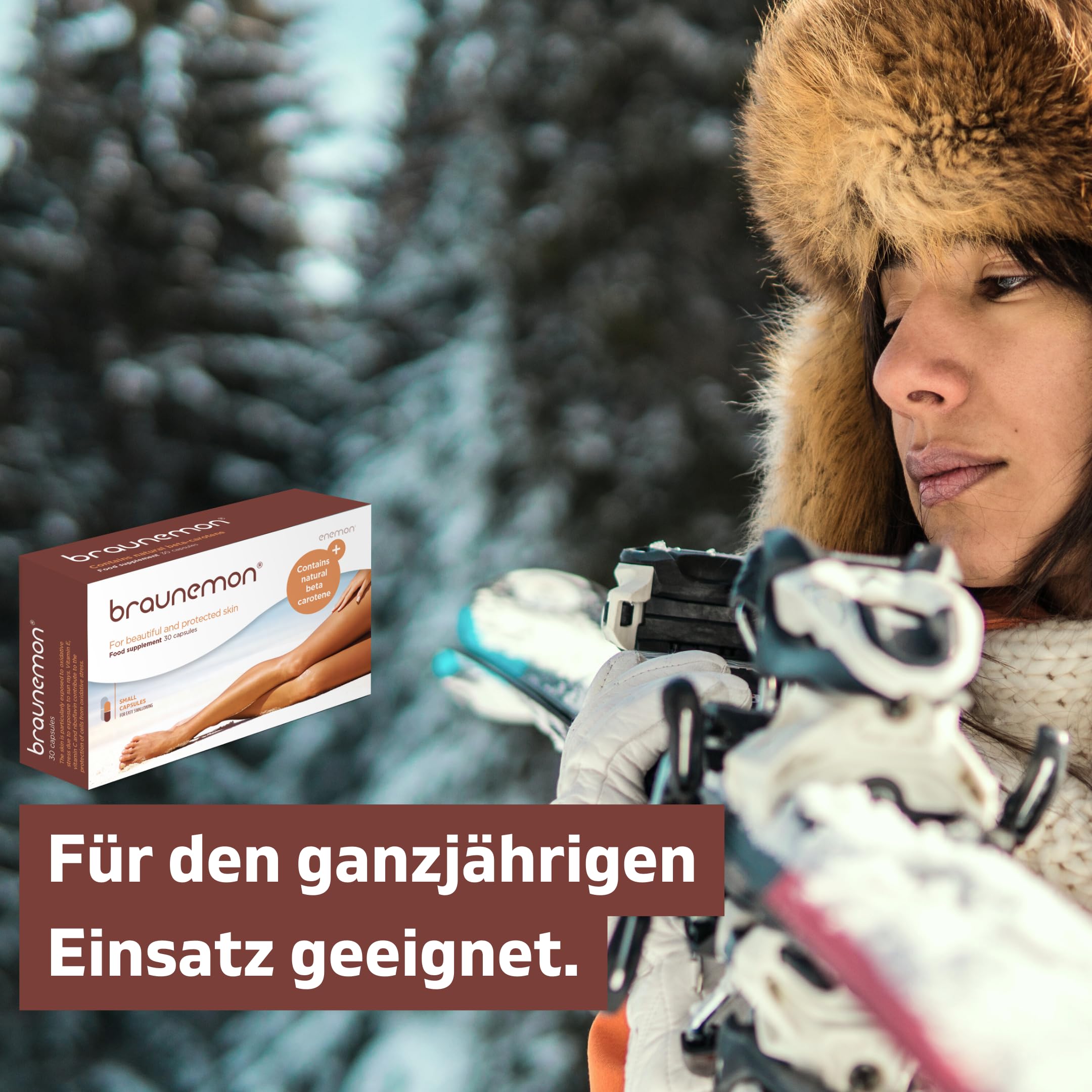 Braunemon – Bräunungskapseln mit natürlichem Beta Carotin, Hoher Pantothensäuregehalt und Vitaminen – 30 Selbstbräuner-Kapseln