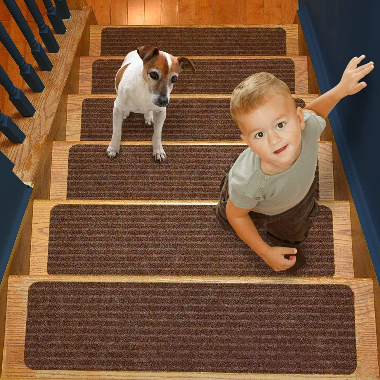 Alfombras para peldaños de escalera antideslizantes 8x30 protector autoadhesivo de escalones