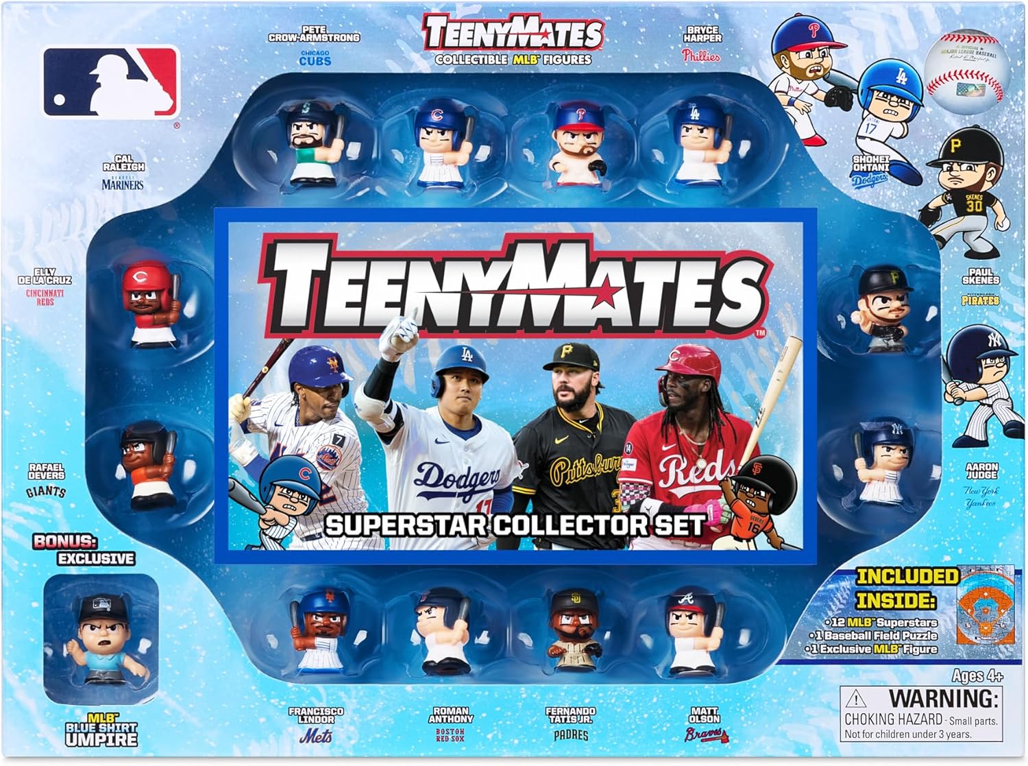 Party Animal MLB 2026 TeenyMates Figures, Team Colors, One Size, Collectors Tin