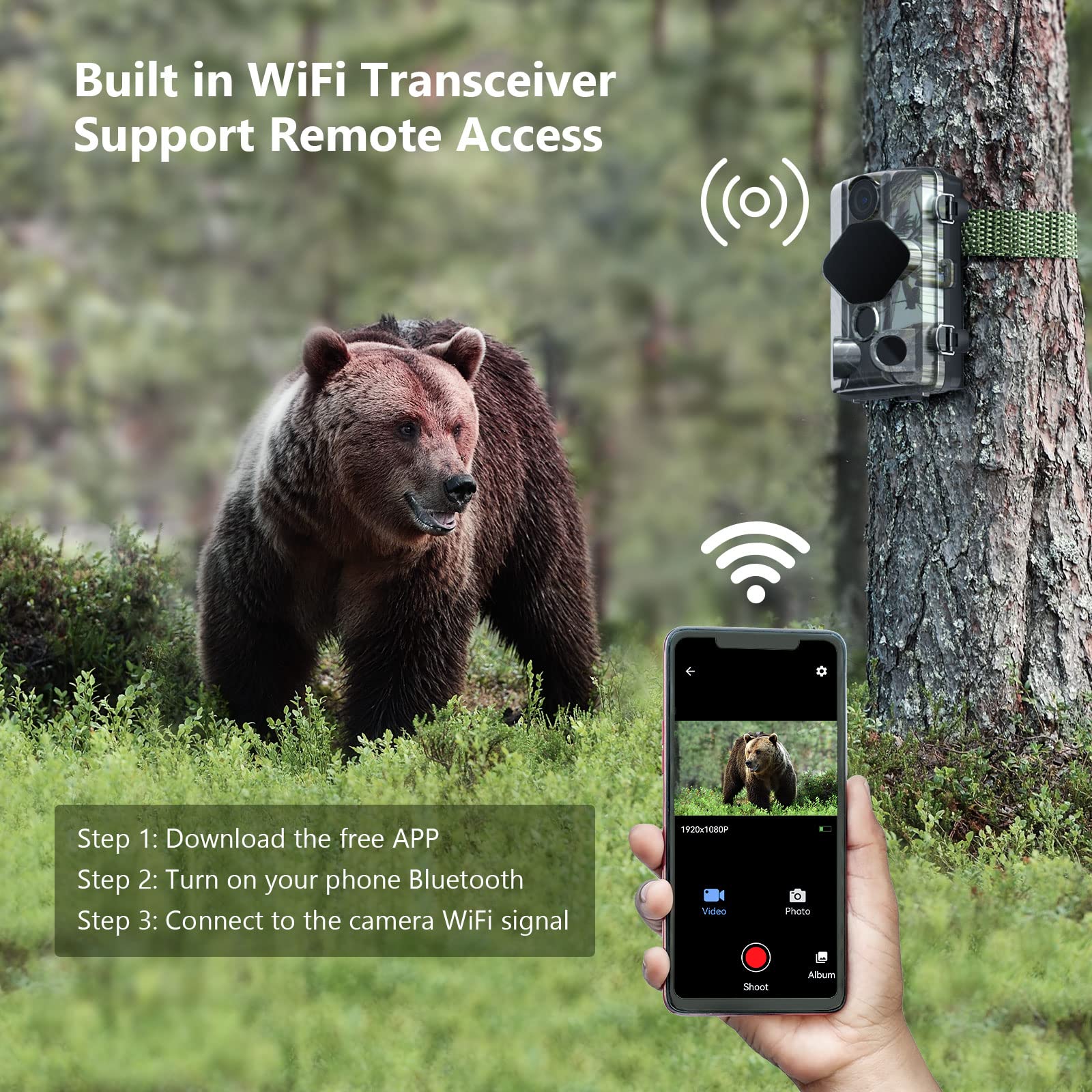 Trail Camera Wifi 4k 24mp Game Camera With Night Vision